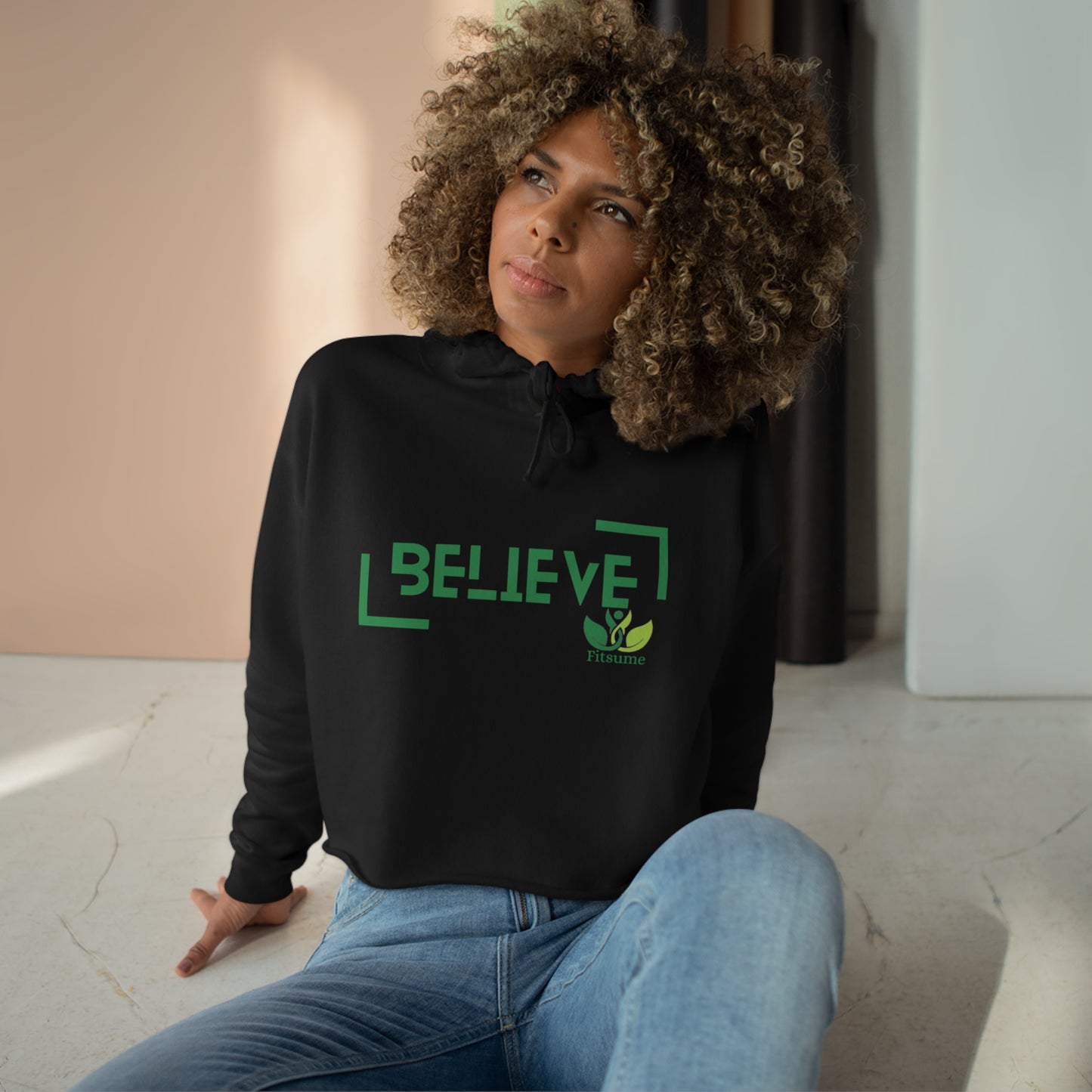 BELIEVE Crop Hoodie